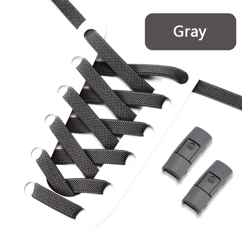 No Tie elastische flache Schnürsenkel mit Press Lock für Kinder und Erwachsene