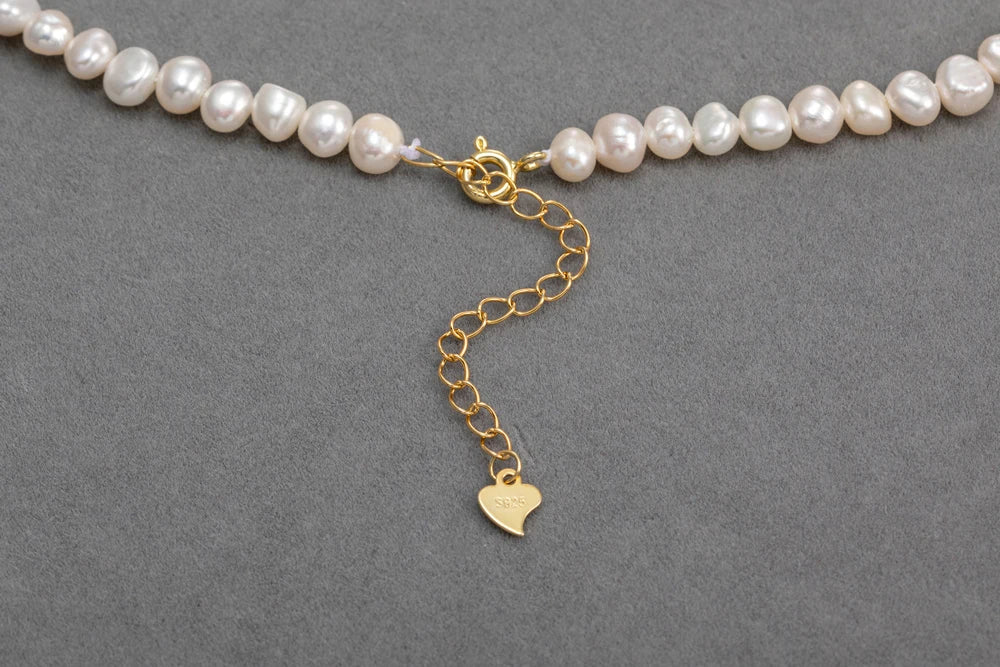 Elegante barocke Süßwasserperlen Halskette mit Verlängerungskette