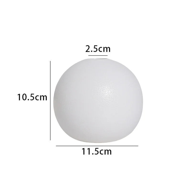 Nordic Keramik Vase Oval Rund für moderne Wohnzimmer Dekoration