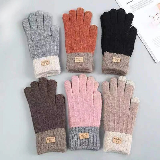 Warme Strickhandschuhe mit Touchscreen-Funktion für Damen und Herren