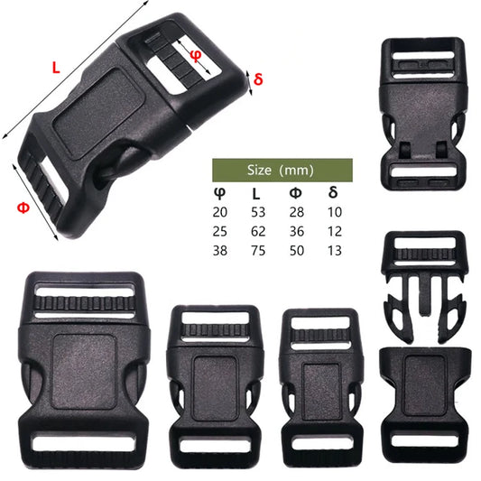 Kunststoff Release Schnallen 15-38mm Schwarz Weiß für Rucksack Halsband