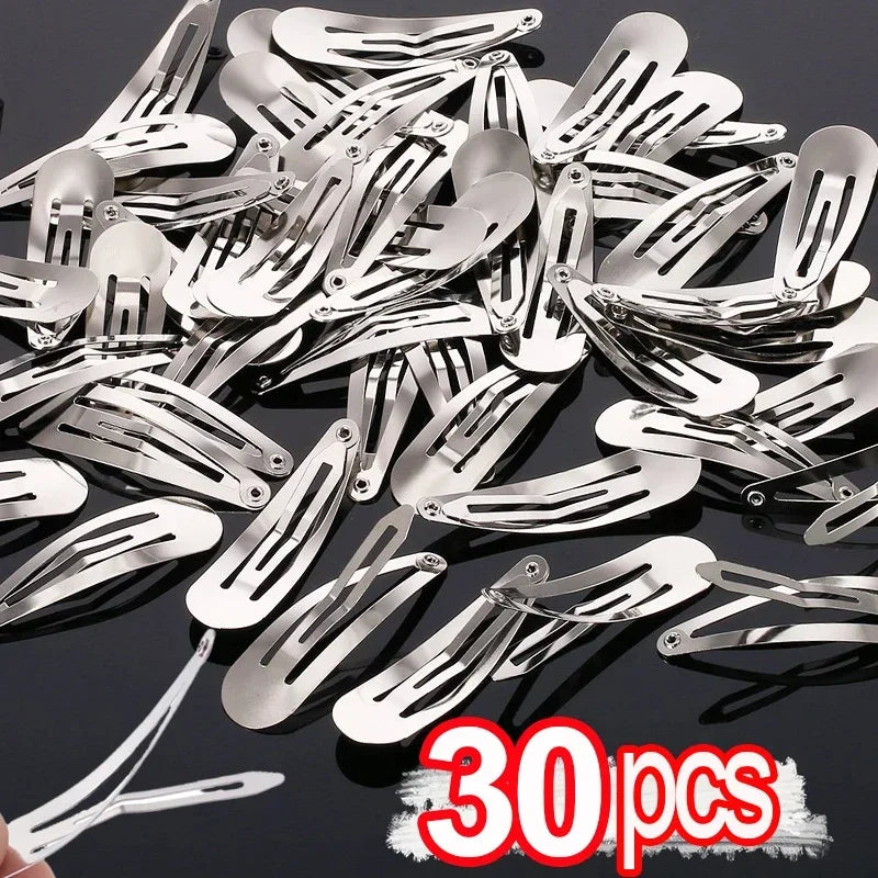 50er Set Tropfenförmige BB Haarspangen Silber für Mädchen DIY Haarschmuck