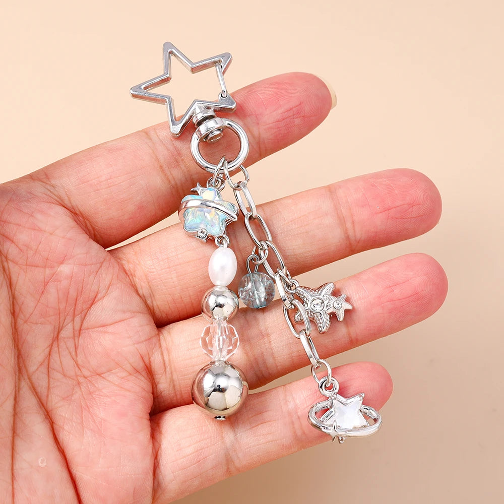 Herz Wolke Stern Mond Kristall Schlüsselanhänger für Frauen Mädchen