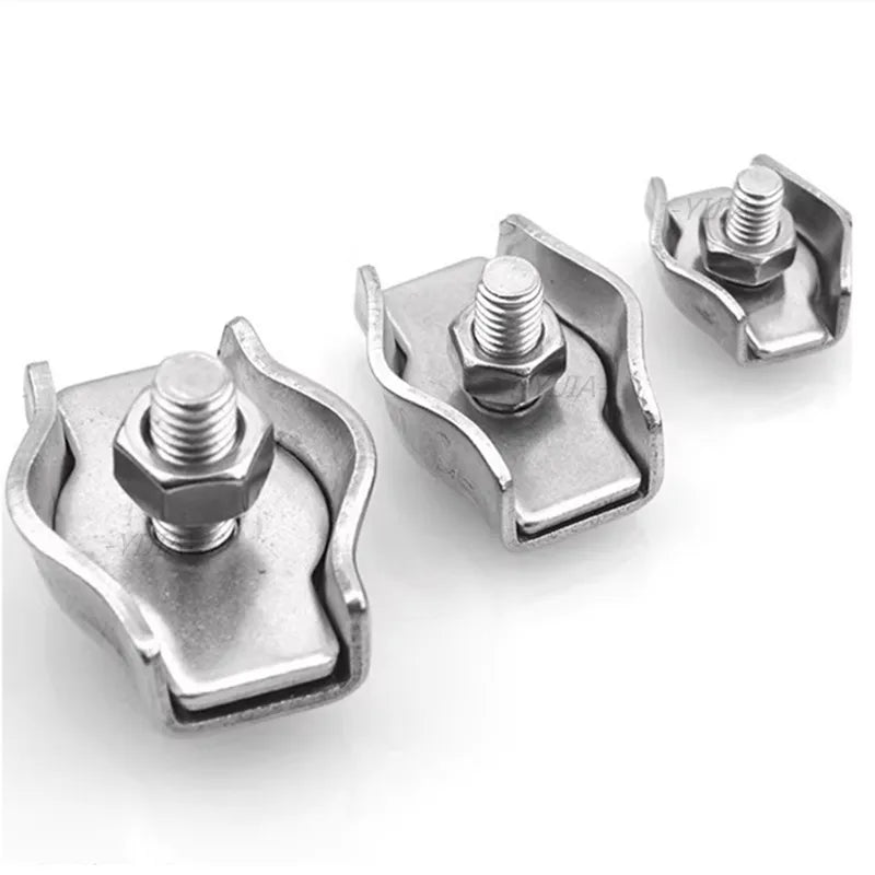 Sichere Edelstahl-Drahtseil-Clips M2-M6, wasserdicht - rostfrei, 1-5 Stück