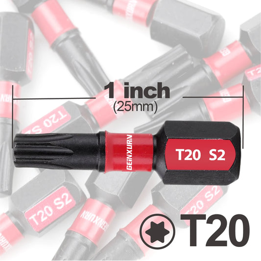Impact Torx T20 Schraubendreher-Bit 1 Zoll magnetisch S2 Stahl Set