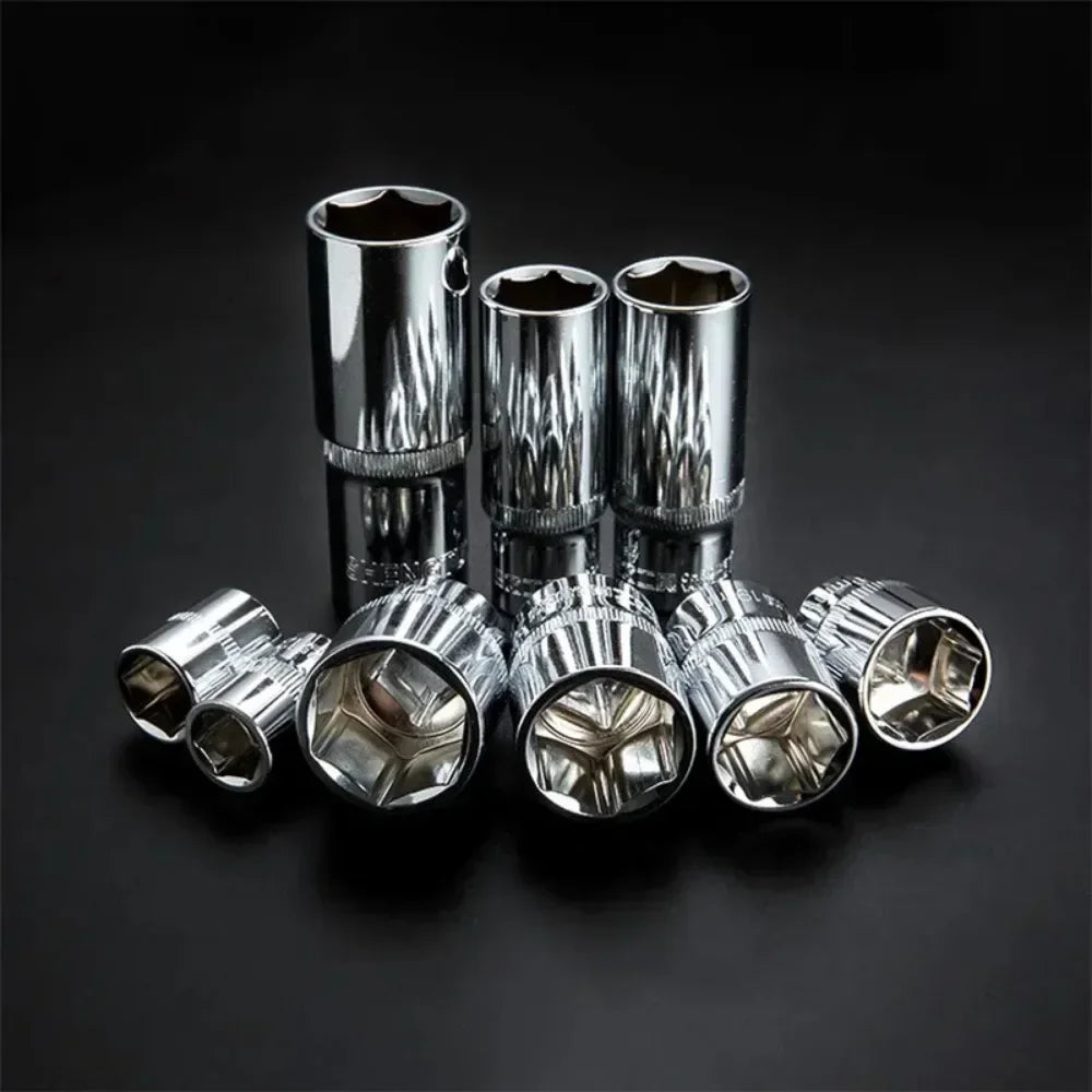 Vielseitiges Hex Steckschlüssel Set mit Ratsche und Halter