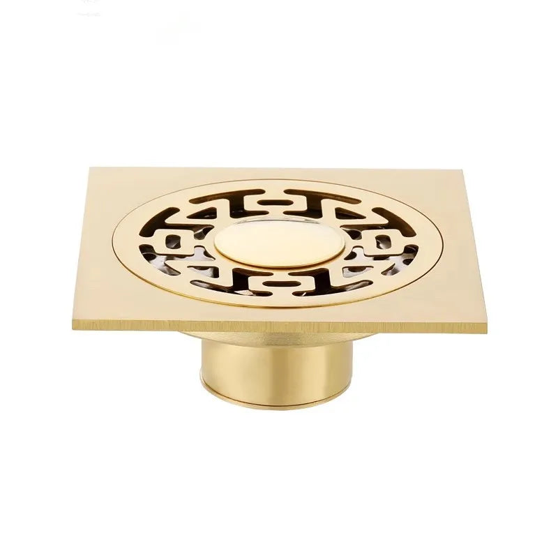 Gold Messing Bodenablauf Quadrat Dusch Boden Abfluss Sieb Abdeckung