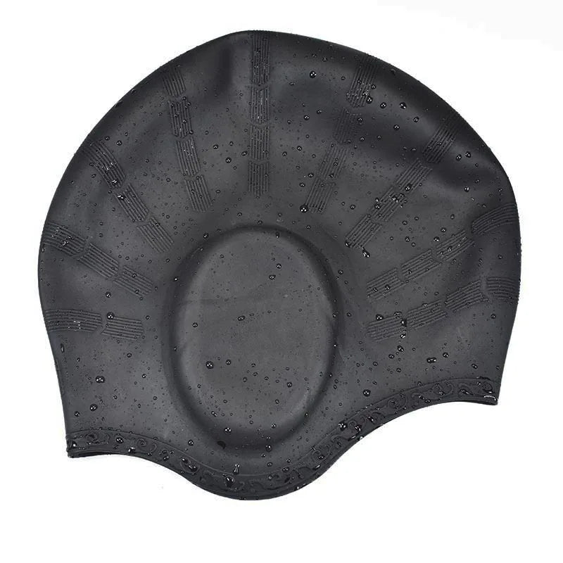 Maximaler Komfort - Schutz: Silikon Schwimmkappe mit Gehörschutz Unisex, elastisch