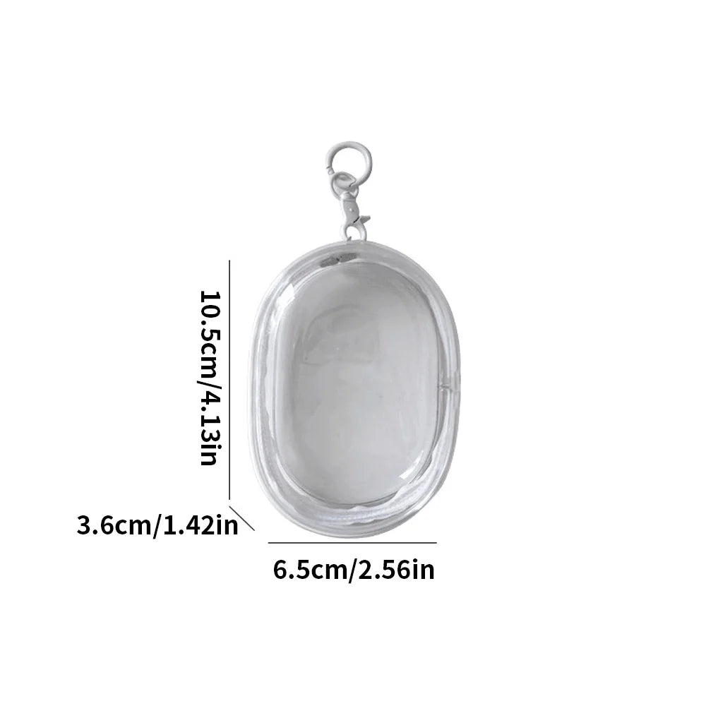 Tragbare Mini-Aufbewahrungstasche mit durchsichtigem Reißverschluss und Schlüsselanhänger