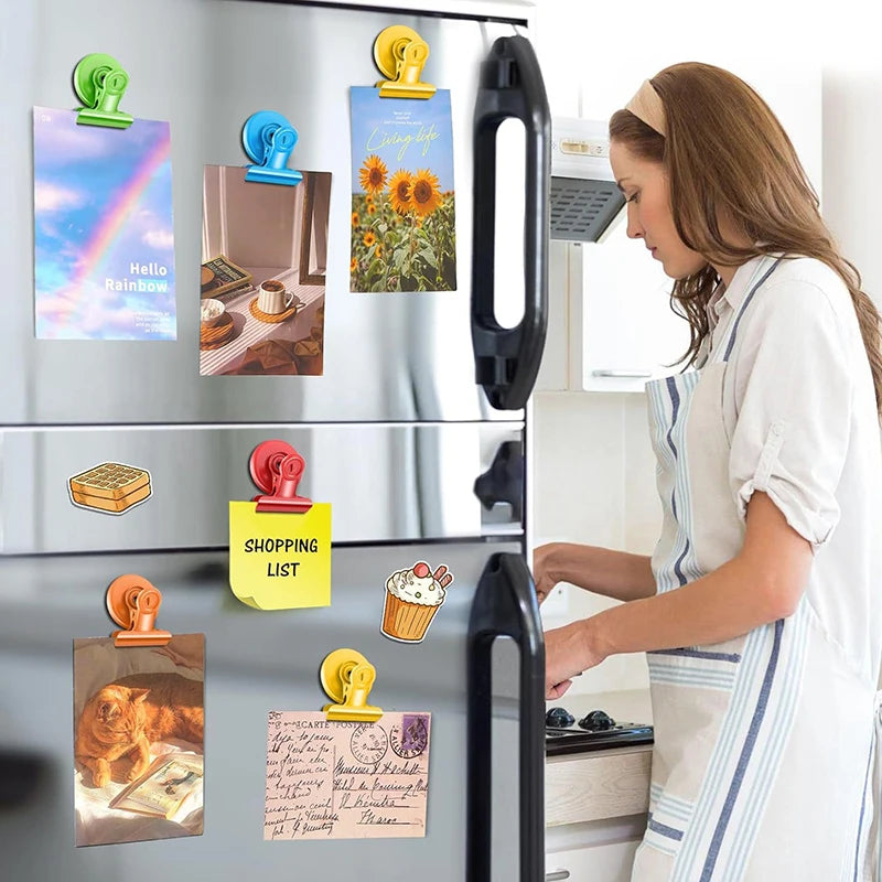 Starke Magnetclips für Kühlschrank, Whiteboard, Büro – Farbiges Notiz-Set