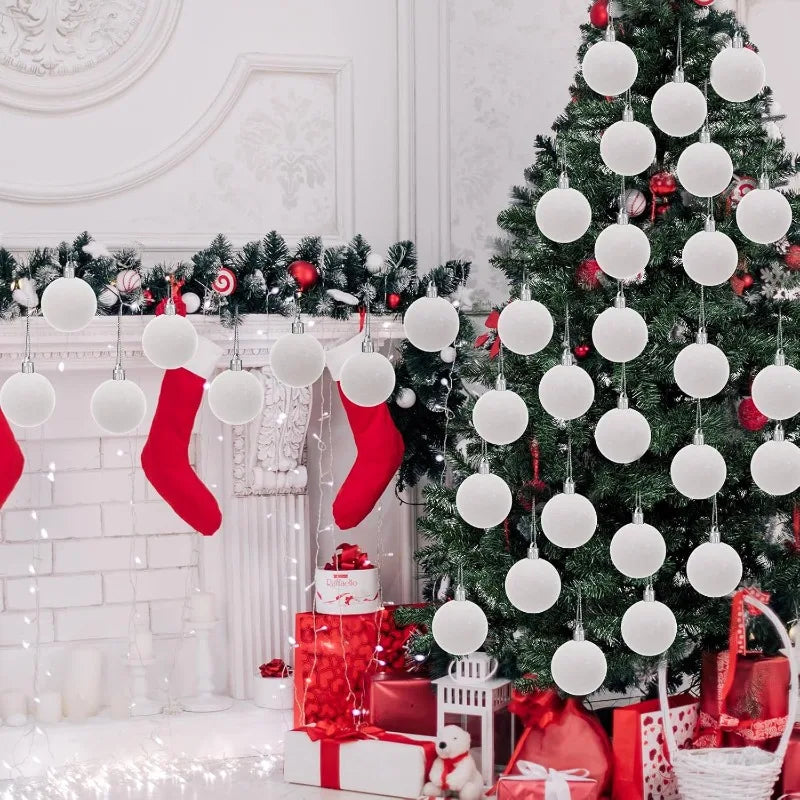 Dekorative Samt Weihnachtskugeln 6 cm 30 Stück in Weinrot