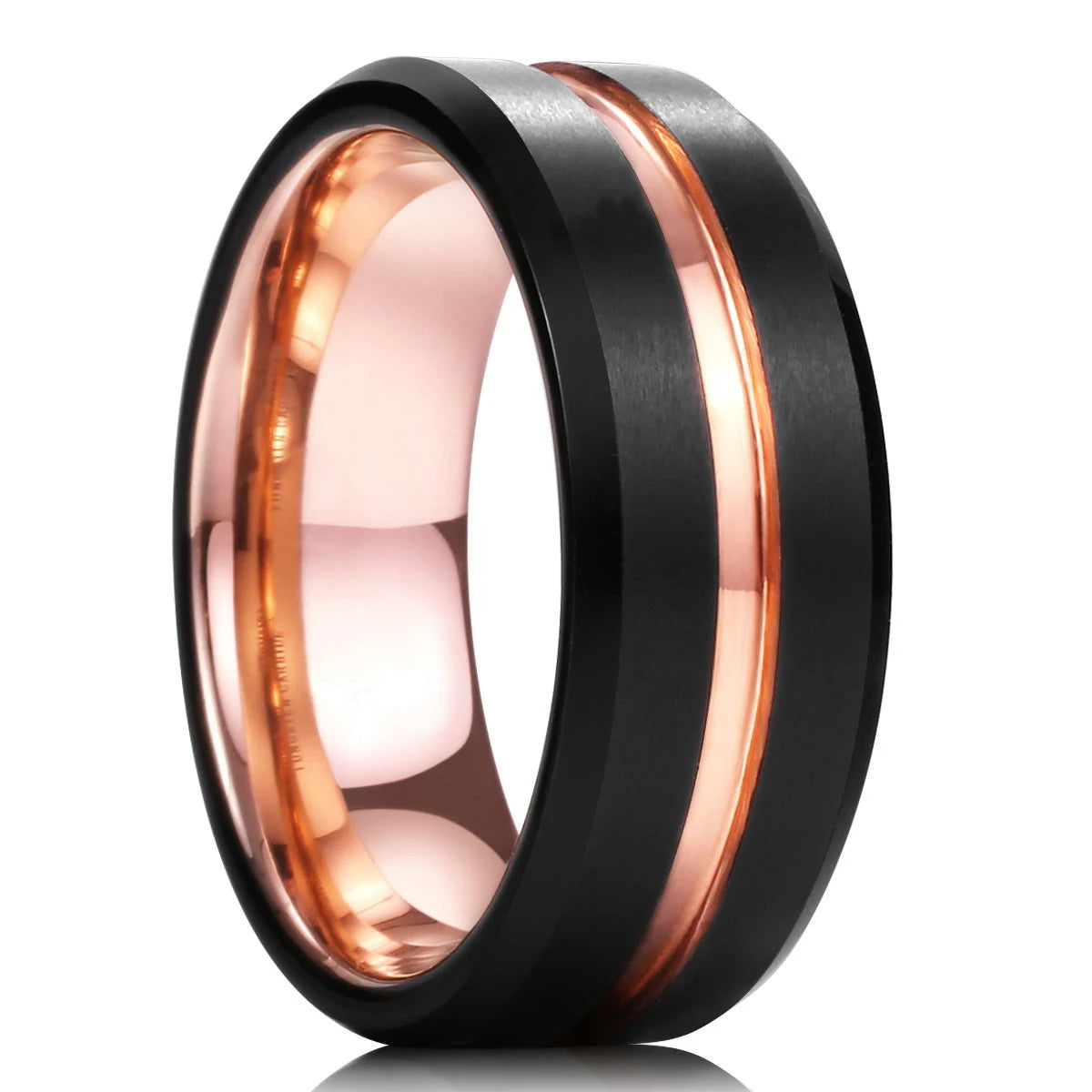 Fashio Männer Ringe Schwarz Titan Edelstahl Ringe Für Männer Frauen Ziegel Muster Finish Abgeschrägte Kante Hochzeit Ring Partei Schmuck