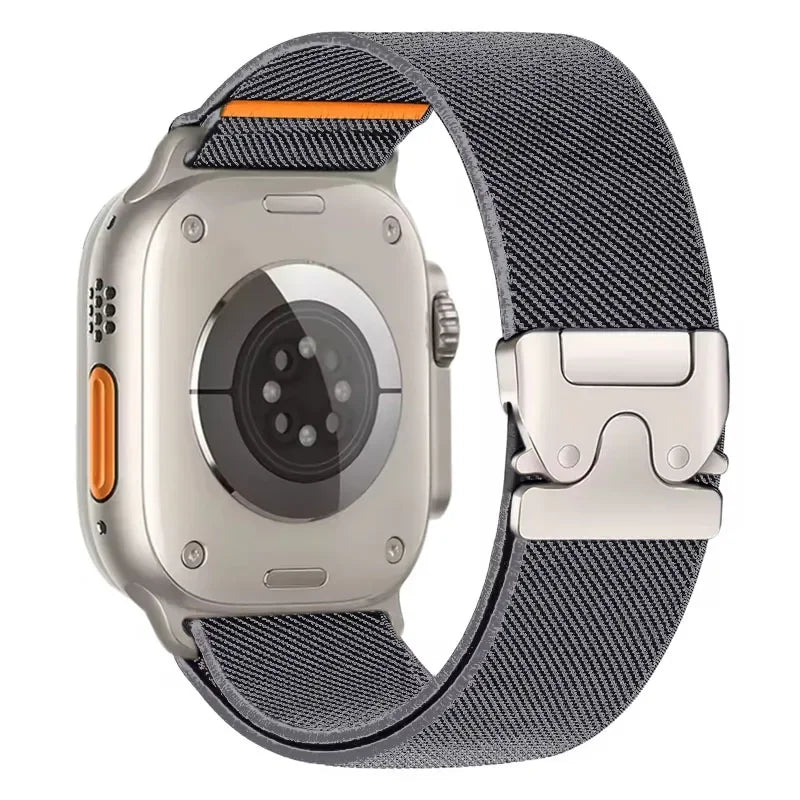 Elastisches Nylon Armband 38-49mm für Smartwatches mit Fallschirmschnalle Sport