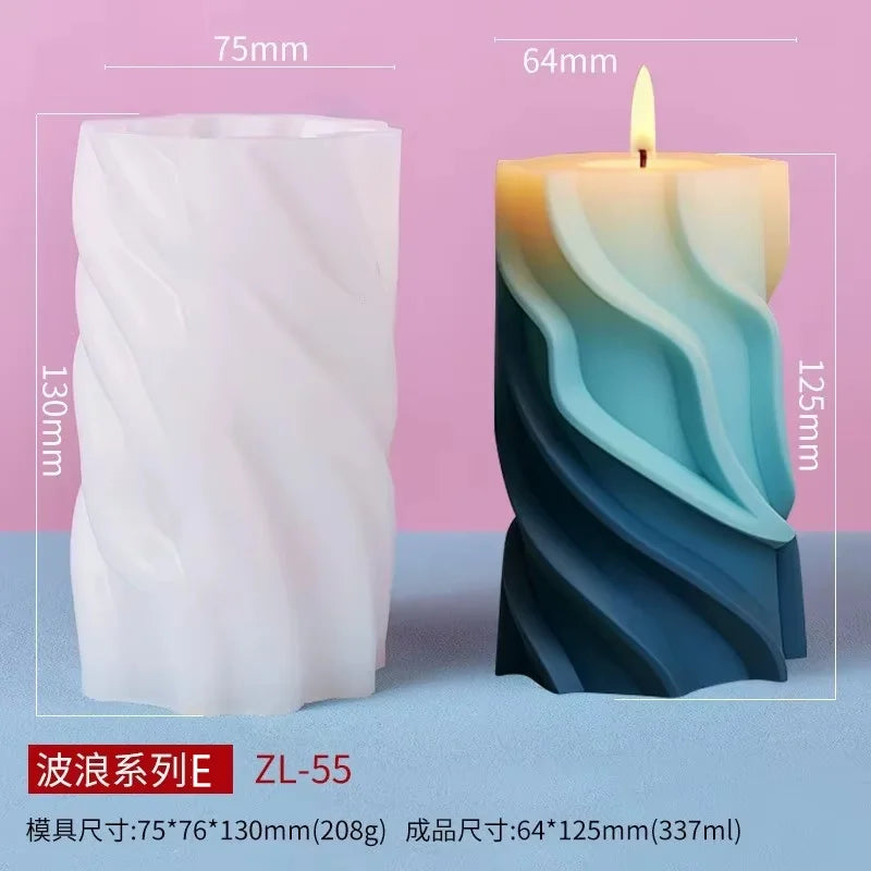 Silikonform für kreative Kerzen und Dekorationen im Wellen-Design