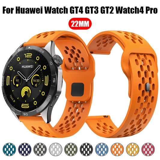 Atmungsaktives 22mm Silikon-Sportarmband für HUAWEI Smartwatches – Komfort - Style
