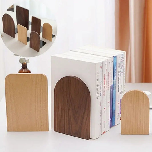 Natur Holz Büchstützen für Desktop Bücherregal und Büroorganisation