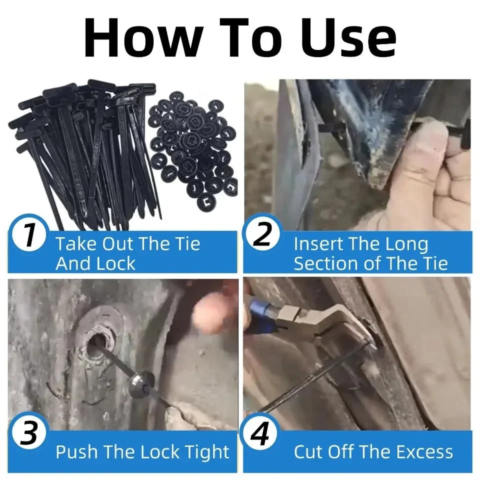 Universal Nylon Kabelbinder Schnalle Auto Verschluss Schraube Ersatz Clip Auto Kotflügel Stamm Motor Schutz Panel Draht Management Sicher-Yabubest - Home & More