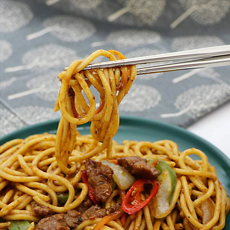 Edelstahl Essstäbchen Set rutschfest für Sushi Koreanisch Japanisch