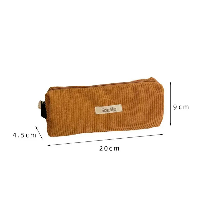Retro Cord Kosmetik Federmäppchen Organizer Tasche für Reise und Alltag