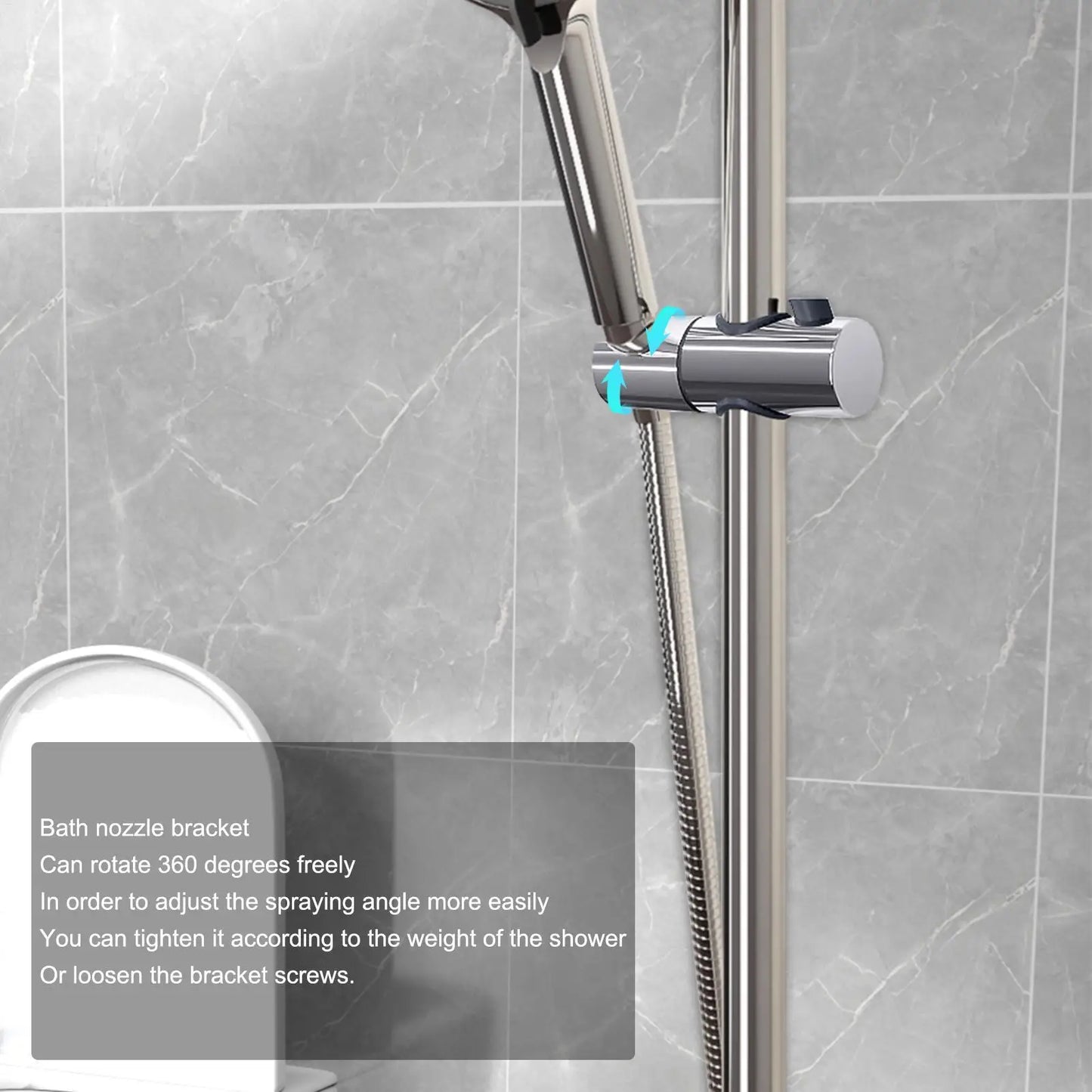 Verstellbarer Duschkopfhalter für Schiebestange, halterungsset chrom-Yabubest - Home & More