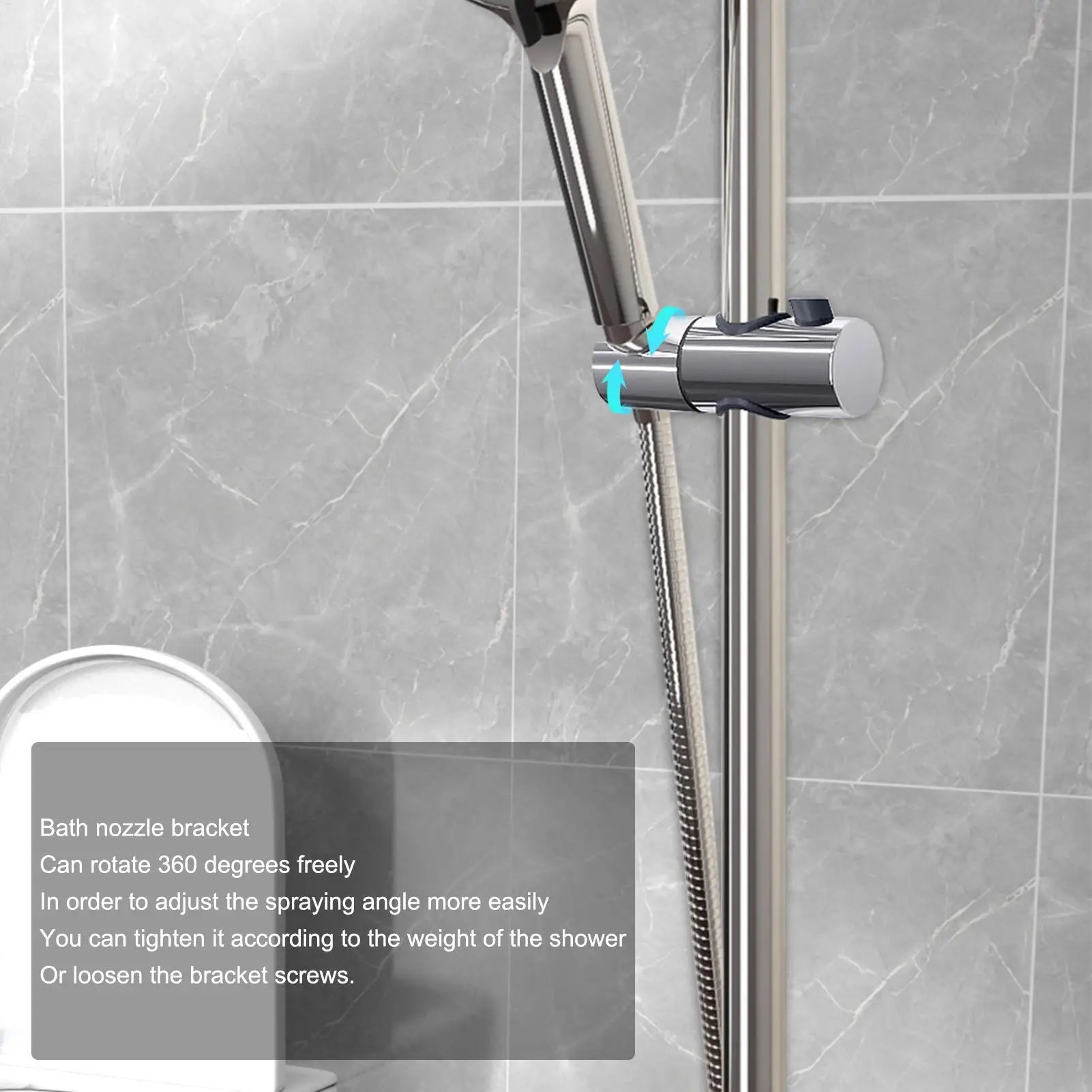 Verstellbarer Duschkopfhalter für Schiebestange, halterungsset chrom-Yabubest - Home & More