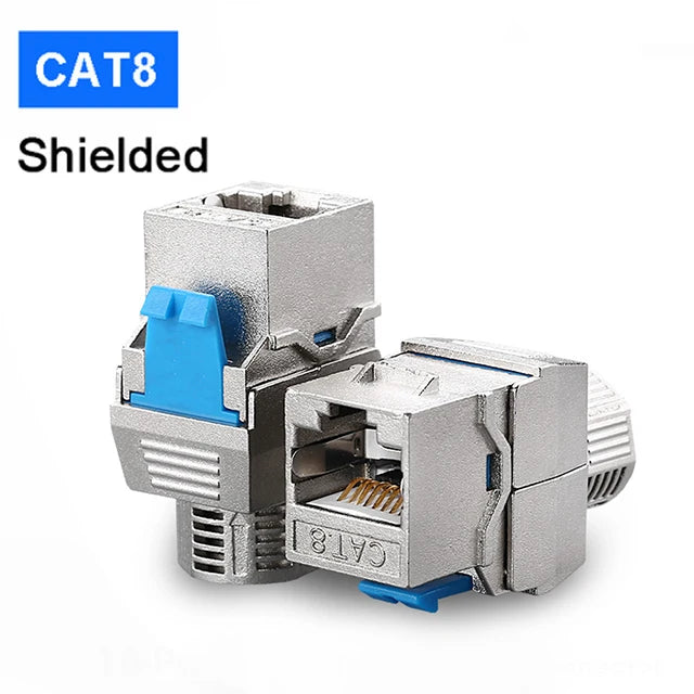 Abgeschirmte RJ45 Keystone Buchse Cat6a Cat7 Cat8 Zinklegierung Modul