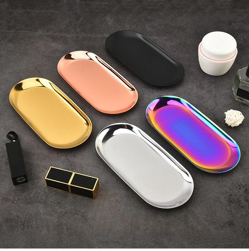 Edelstahl Tablett für Kosmetik und Schmuck – Modern & Praktisch-Yabubest - Home & More