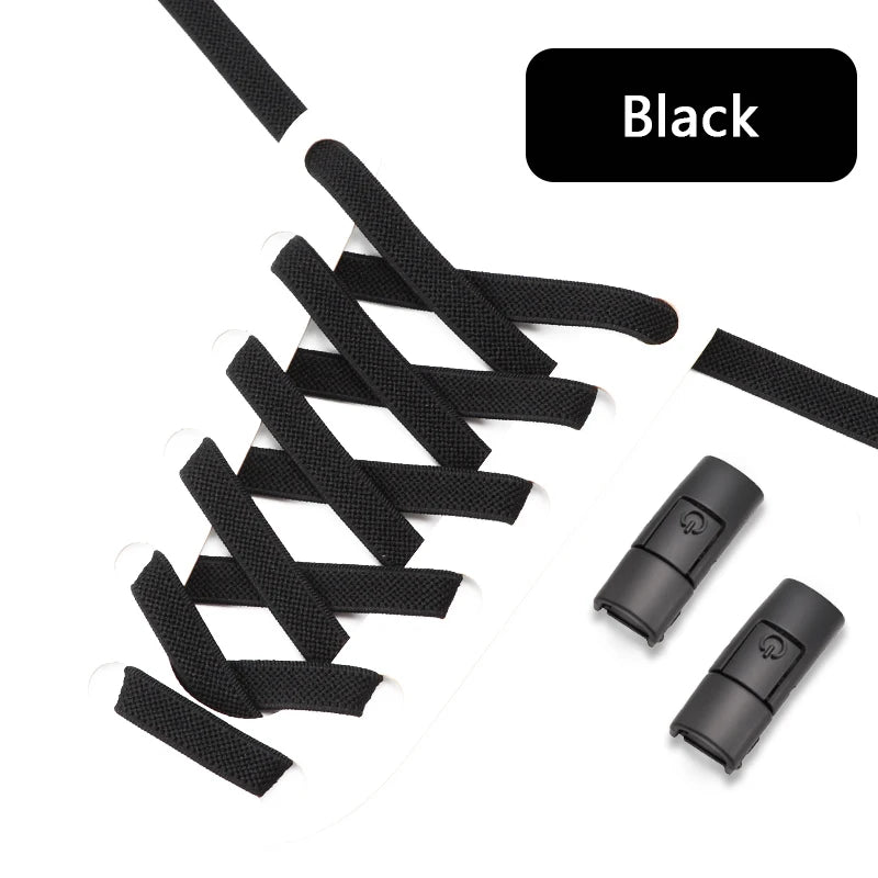 No Tie elastische flache Schnürsenkel mit Press Lock für Kinder und Erwachsene