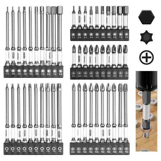 10-tlg. magnetisches 50/100mm Sechskant Schraubendreher Bit Set 1/4 Schaft