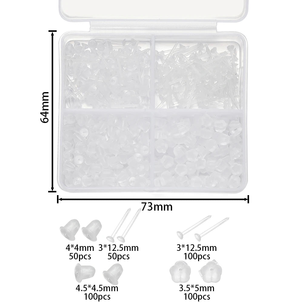 260-690 Ohrstecker Silikonrücken Stopfen DIY Schmuck Zubehör Set