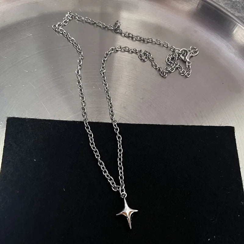 Y2K Feuer Herz Zahn Anhänger Halskette für Frauen und Männer-Yabubest - Home & More