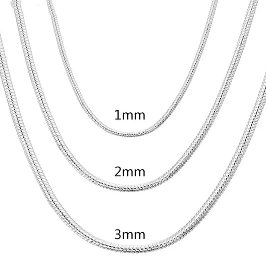 925 Sterling Silber solide Schlangenkette 40-75 cm für Damen und Herren