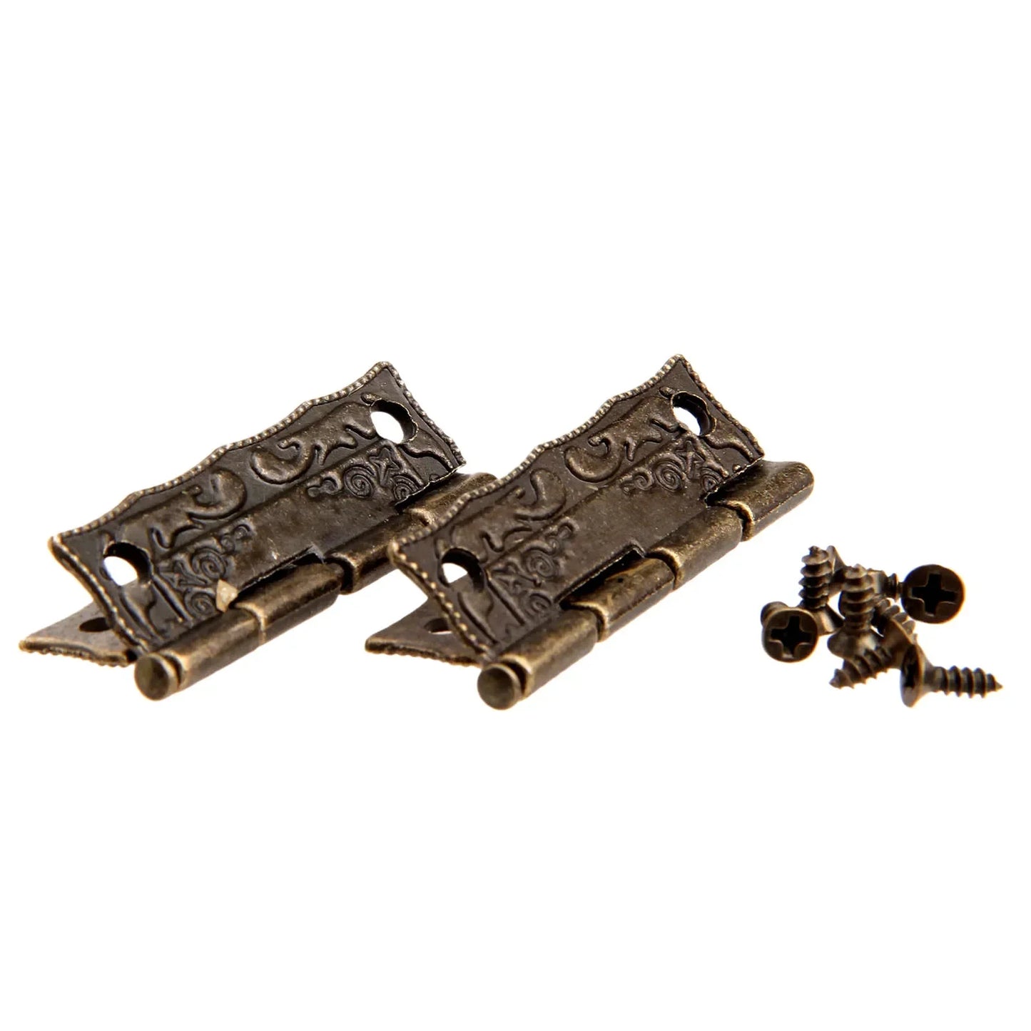 2-teiliges Vintage Eisenscharnier Set 36x23mm für Holzkisten - Möbel