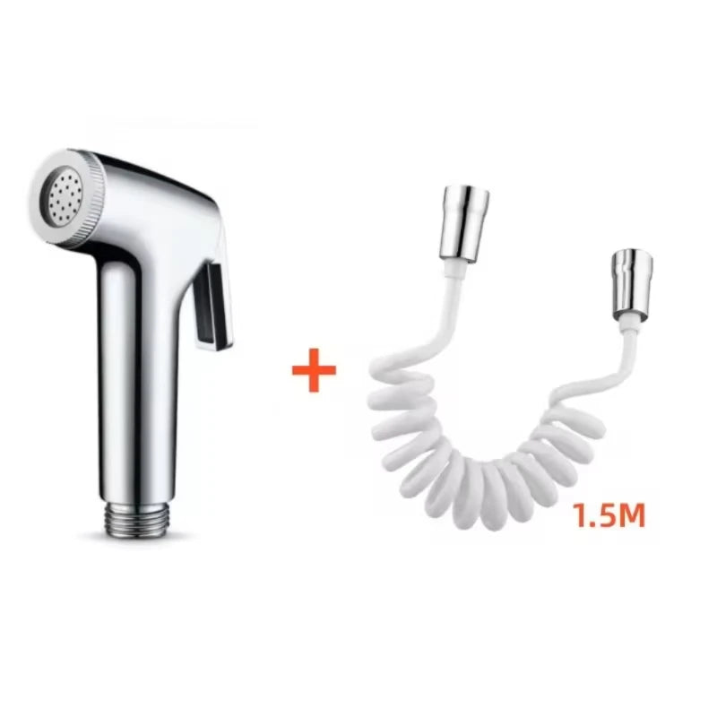 Multifunktionales Hand-Bidet mit flexiblem 1,5m Feder-Schlauch – hygienisch - ergonomisch