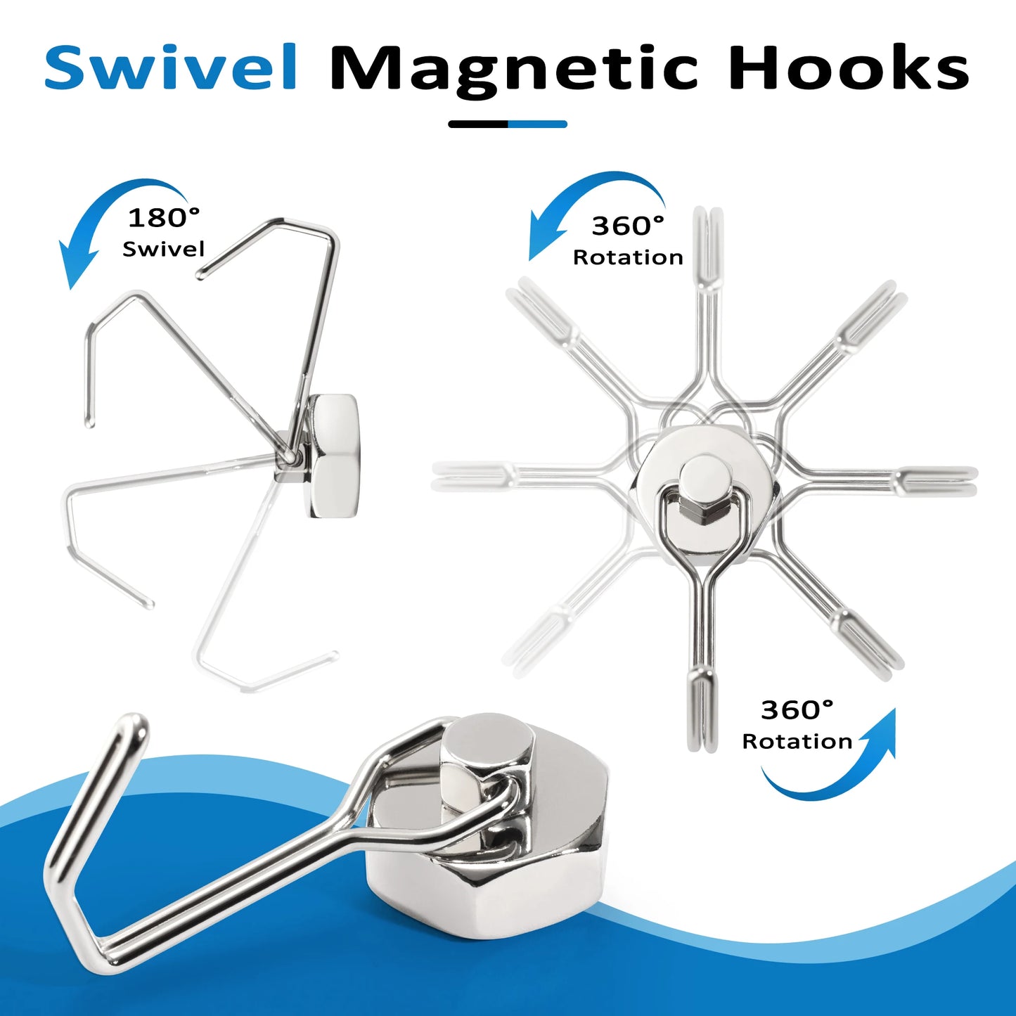 2er Set starke magnetische Haken für Küche Kühlschrank und Bad