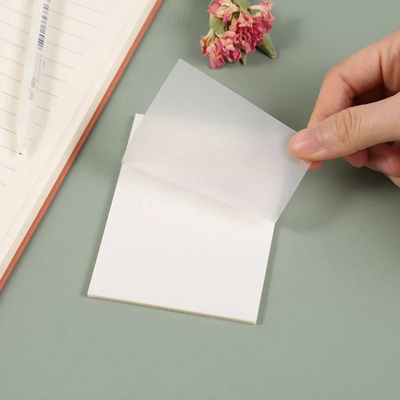 50 Blatt selbstklebende transparente Haftnotizen wasserfest für Büro
