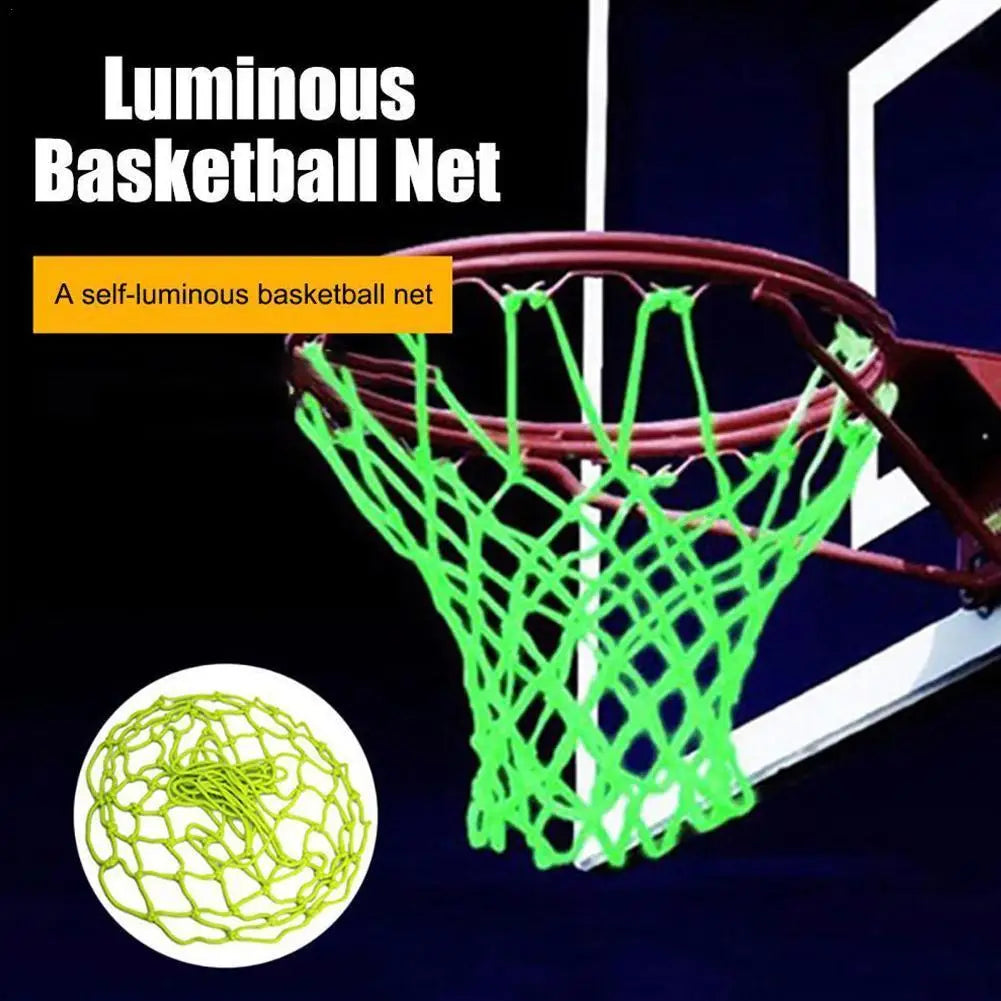 Leuchtendes Nylon Basketballnetz Grün – Sichtbar - Robust fürs Nachtspiel