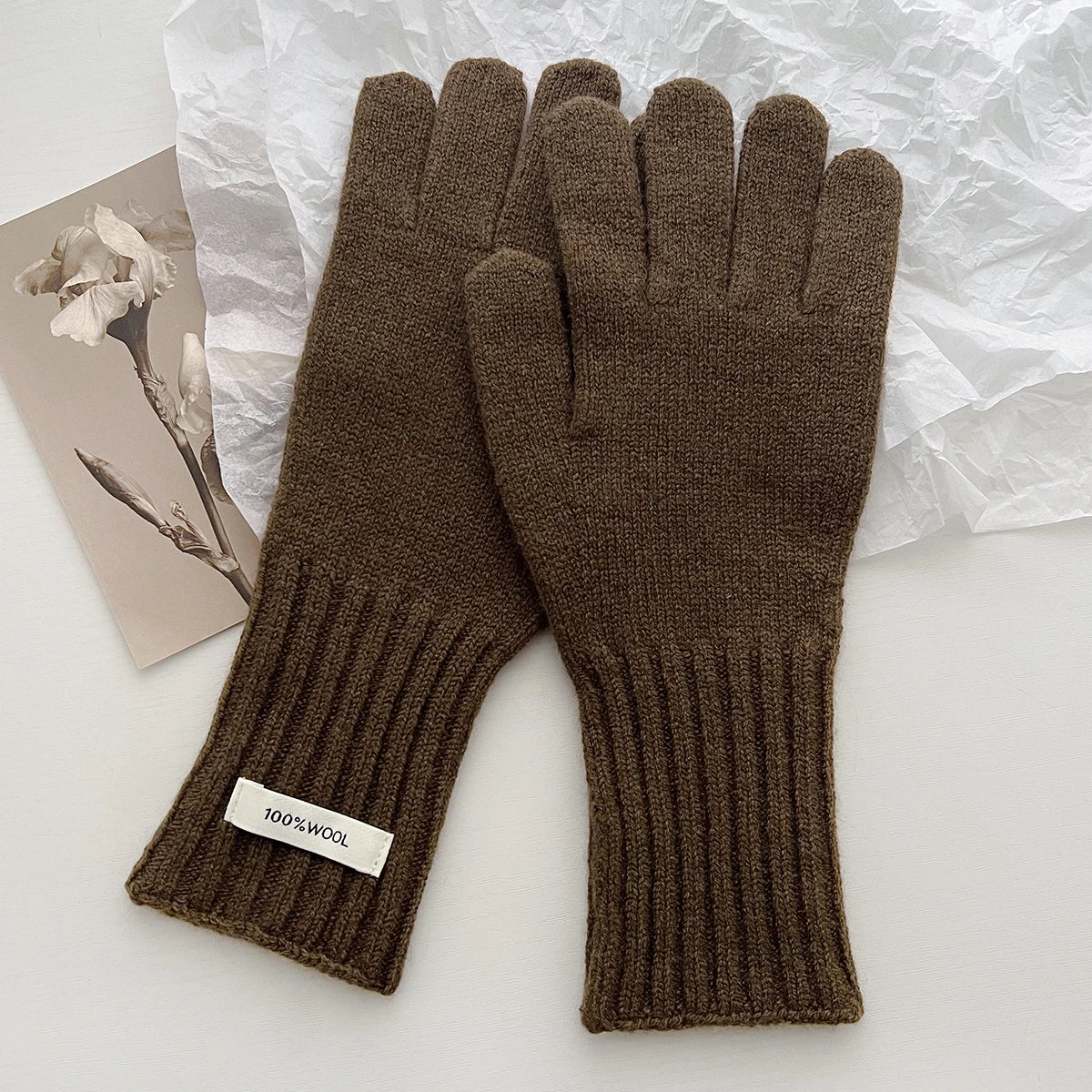 Warme Damen Handschuhe aus 100 Prozent Wolle mit Touchscreen Funktion-Yabubestshop