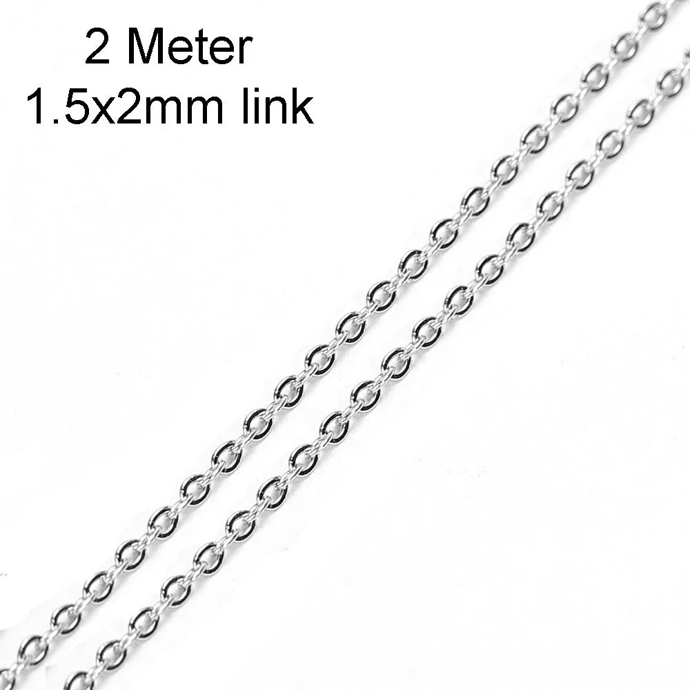 Edelstahlkette 10 Meter für DIY Schmuck 1mm 1.5mm 2mm Gold Silber
