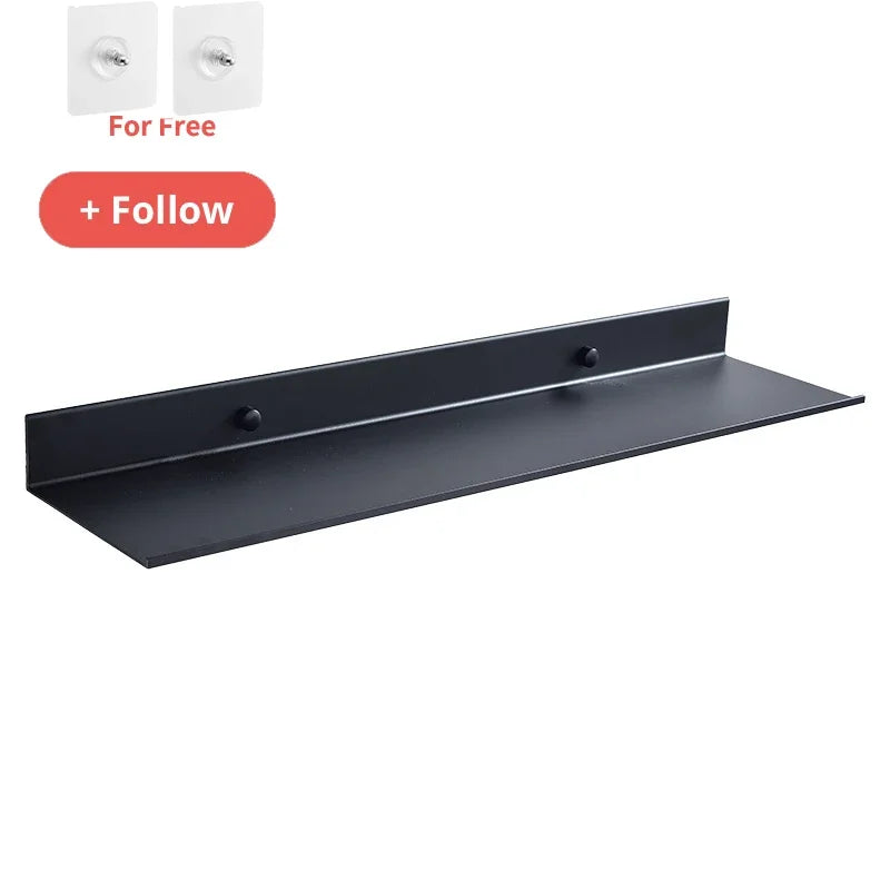 Platzsparendes Bad Regal aus schwarzem Aluminium