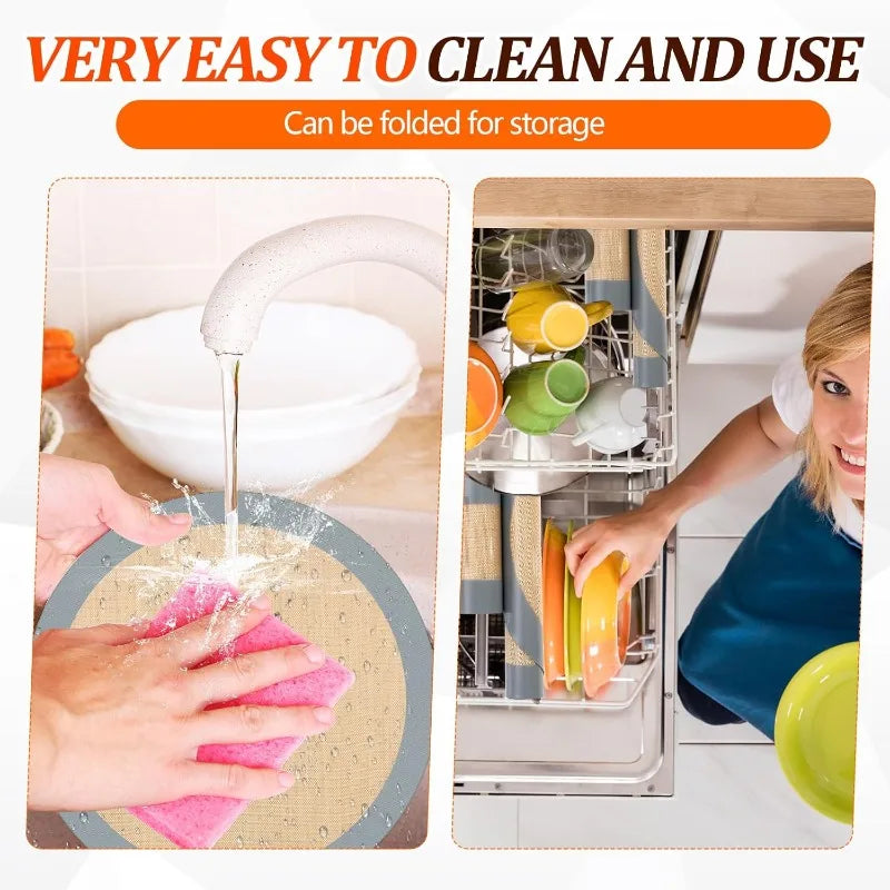 Runde Silikon-Backmatte Antihaft für Ofen und Luftfritteuse 23cm