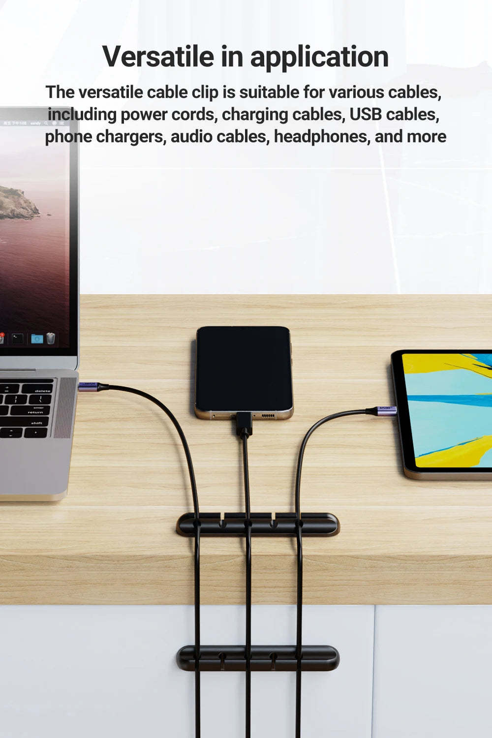 Selbstklebende Kabelhalter Clips für Kabelmanagement Schreibtisch 5mm