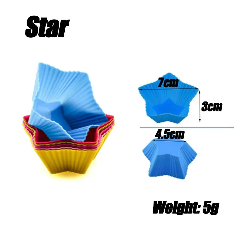 Silikon Backformen Set rund herz Muffin Cupcake 5 10 20 30 Teile