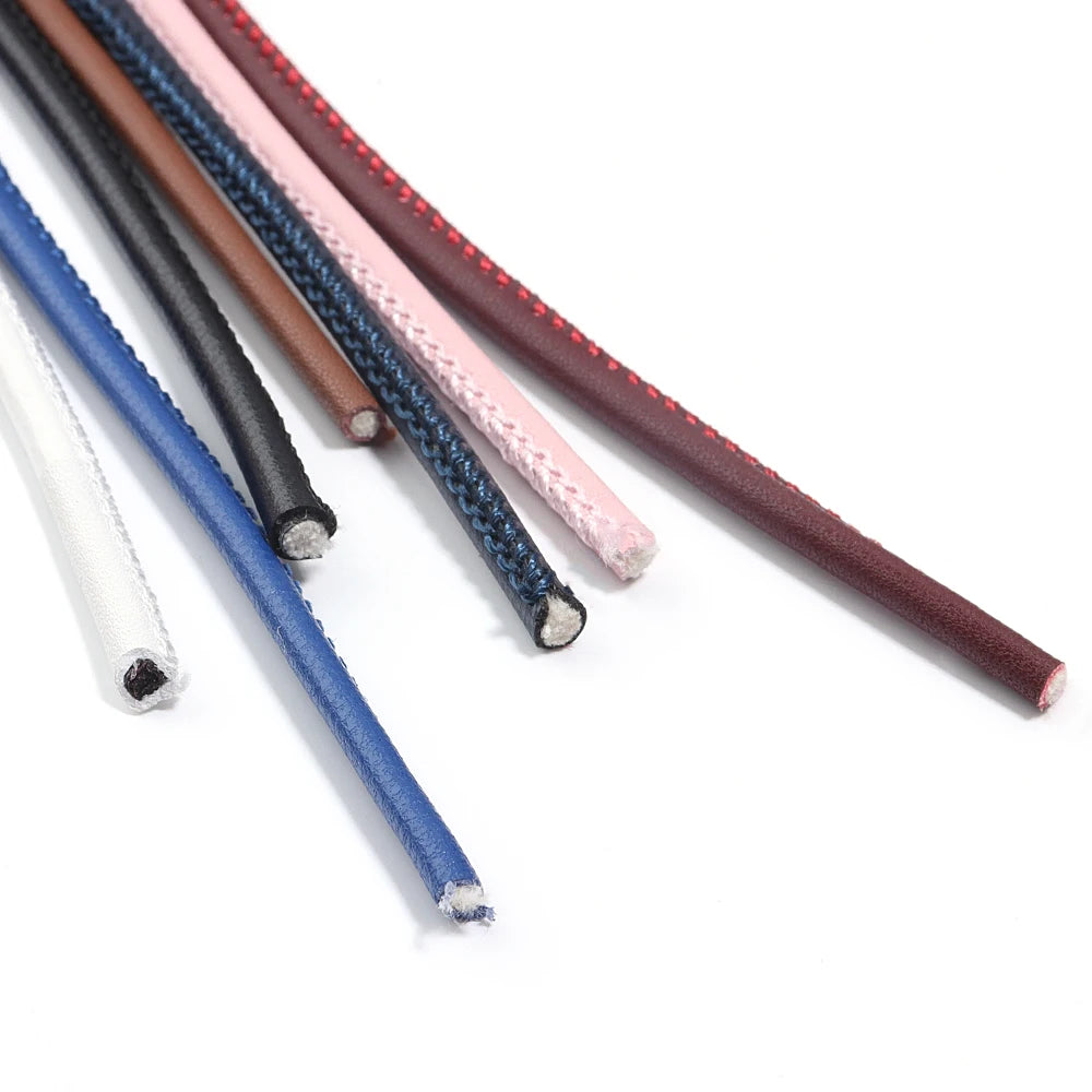 5 Yards 3mm Bunte Runde Schaffell Leder Schnüre für DIY Dekoration-Yabubest - Home & More
