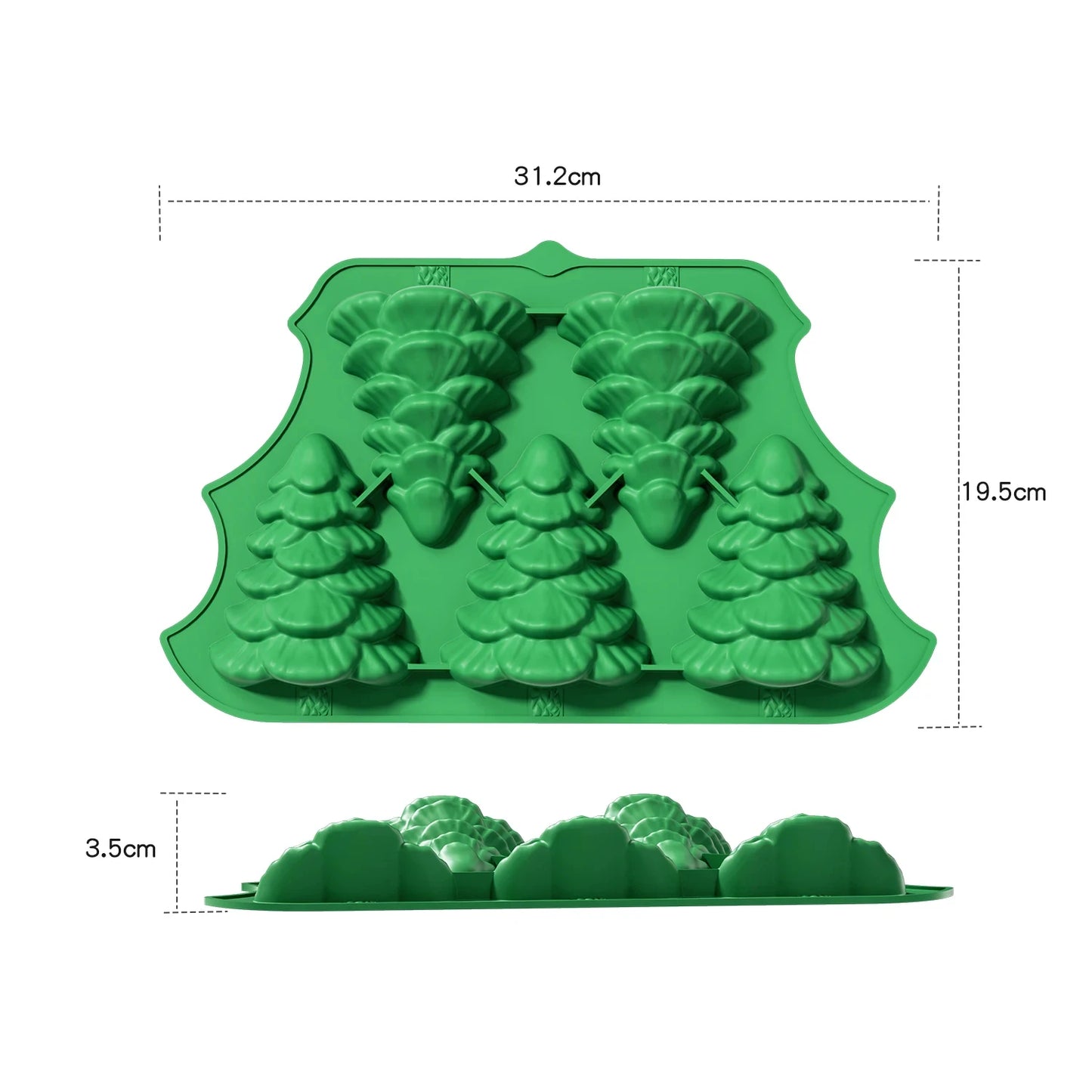 3D Weihnachtsbaum Silikonform für Schokolade Kuchen Süßigkeiten Kerzen