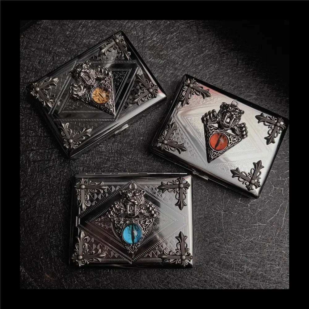 Robustes Metall Zigarettenetui für 20 Zigaretten mit Spiegeltechnik