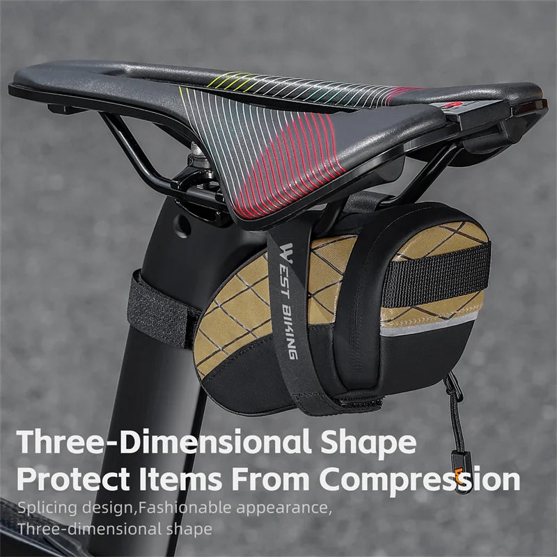 Mini Fahrrad-Satteltasche aus wasserdichtem PU mit reflektierendem Logo