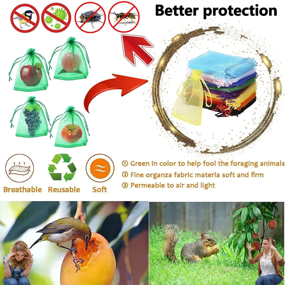 Schutznetz Taschen für Obst und Gemüse zur Ernte