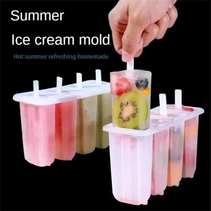 4-fach Eis am Stielform mit Deckel – Hygienisch, robust - einfach zu reinigen