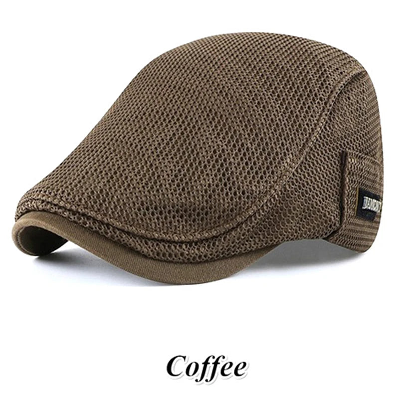 Leichte atmungsaktive Baskenmütze mit Sonnenschutz, verstellbar, unisex